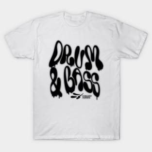 DRUM AND BASS  - Liquid Y2K Font (Black) T-Shirt